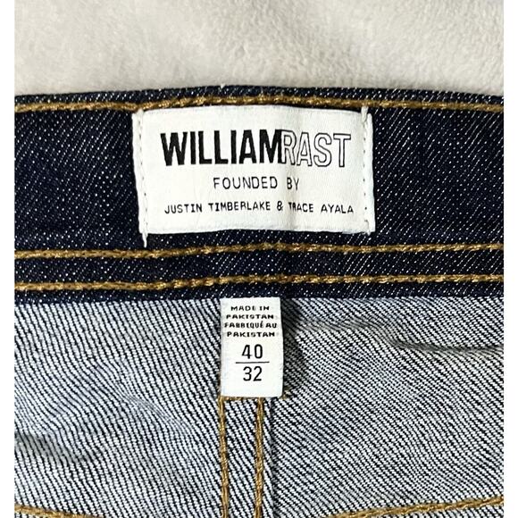 William Rast 40x32 Dark Wash Indigo Blue Jeans Dean Slim Straight 42” Waist EUC - Picture 4 of 13